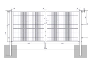 Universaltor "medium" 2-flg. grün H 1400 x B 3158 mm