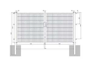 Universaltor "medium" 2-flg. feuerverzinkt H 1600 x B 3158 mm