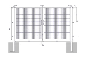 Universaltor "medium" 2-flg. feuerverzinkt H 1800 x B 3158 mm