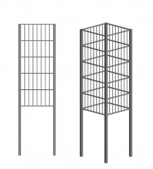 Gabionen-Säule anthrazit H 2000 x B 400 x T 400 mm